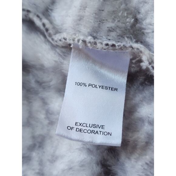 ROBE-NICOLE MILLER-Gray White-Tie Closure-Soft-Plush-Knee Length-Size LRG - Picture 11 of 14